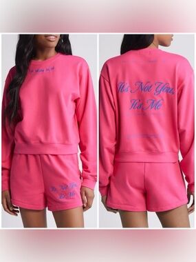 THE MAYFAIR GROUP It's Not You Crop Crewneck Sweatshirt, Size XS